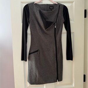 Laundry Black and Grey Zip Up Dress